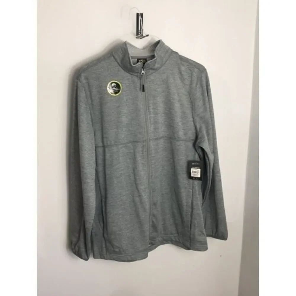 Athletica work sweat jacket with front zipper gray color size large…0551